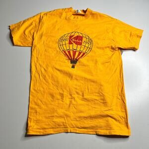 Vintage Kodak 1980 Hot Air Balloon T Shirt Yellow USA Made Large Single Stitch